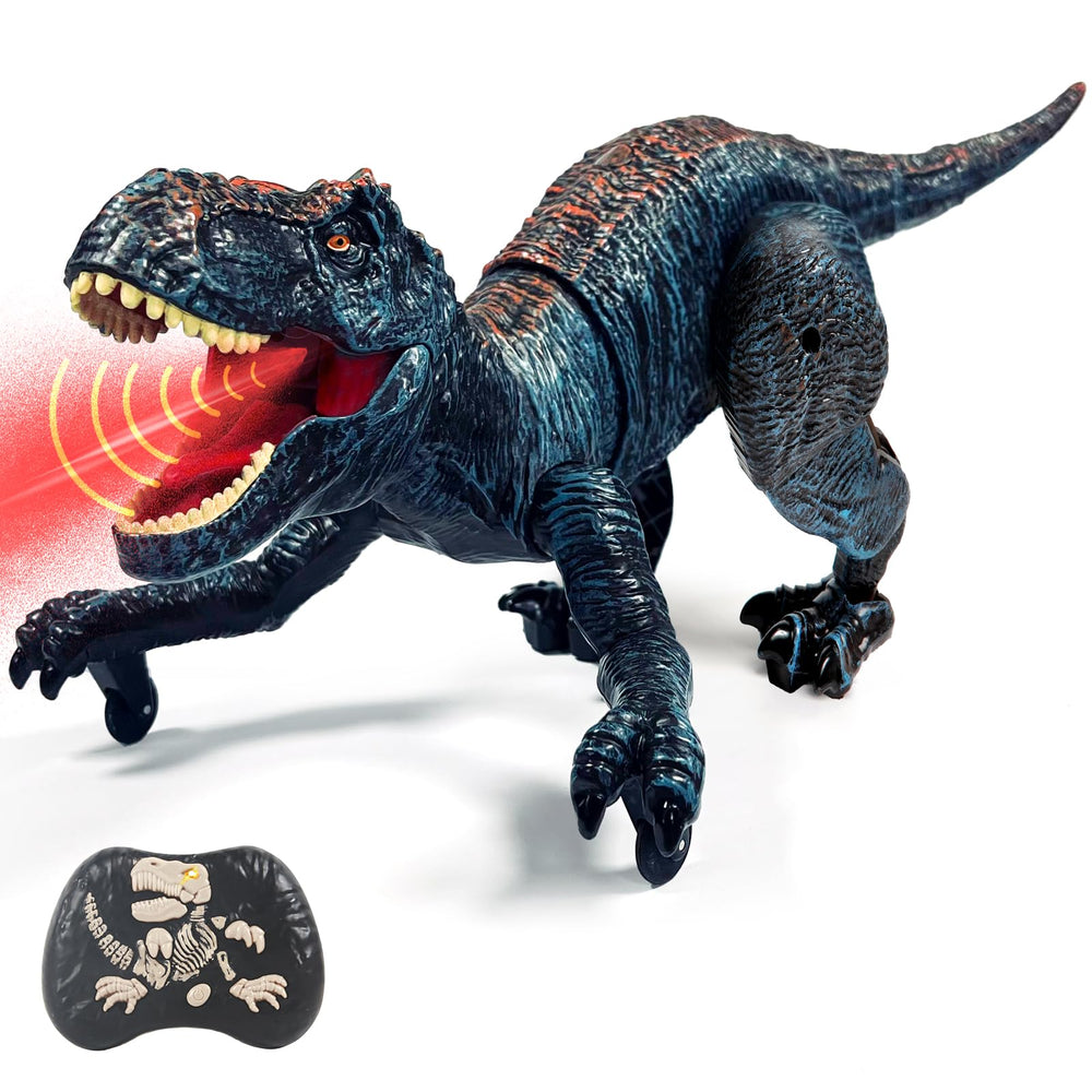Sunrad RC Dinosaur T-Rex walking action for immersive play.