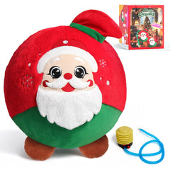 Sunrad Santa inflatable plush ball with pump for safe indoor play