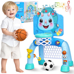 SunRiMax toddler basketball hoop and soccer goal — front view for indoor play and active learning