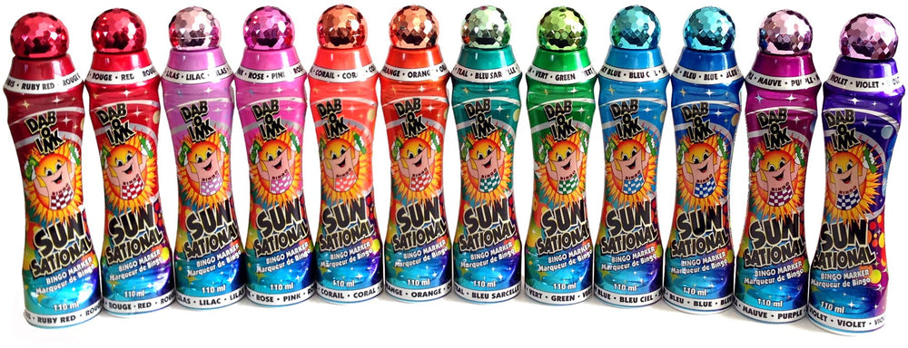 Sunsational Bingo Dauber set in mixed colors for bright, easy-to-see marks during games.