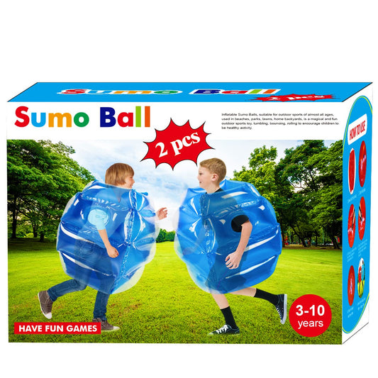 Sunshine-Mall 2-pack inflatable sumo balls in backyard for active family fun.