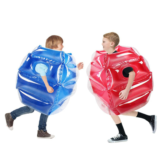 SUNSHINE-MALL 24-inch sumo balls in blue and red for outdoor play.