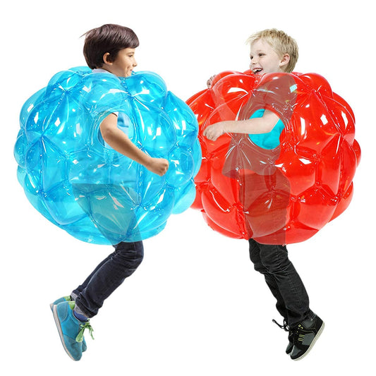 Sunshine-Mall sumo balls in action during backyard play for safe inflatable fun.