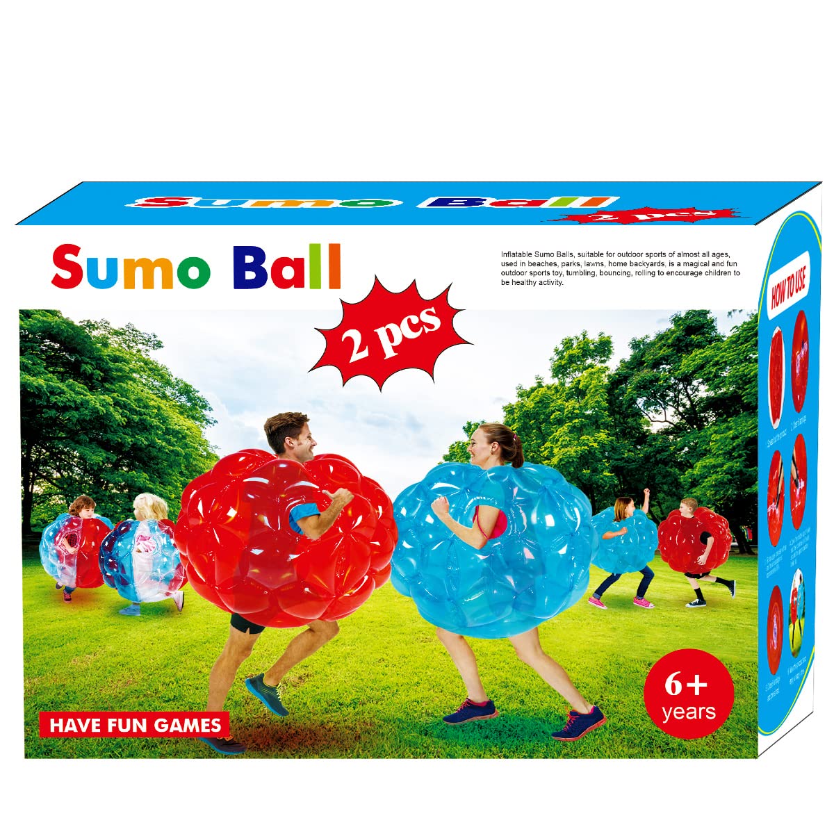 SUNSHINEMALL 36in red bumper ball in outdoor active play.