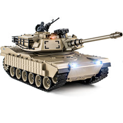 Supdex 1/18 M1A2 Abrams tank side view for rugged outdoor play.