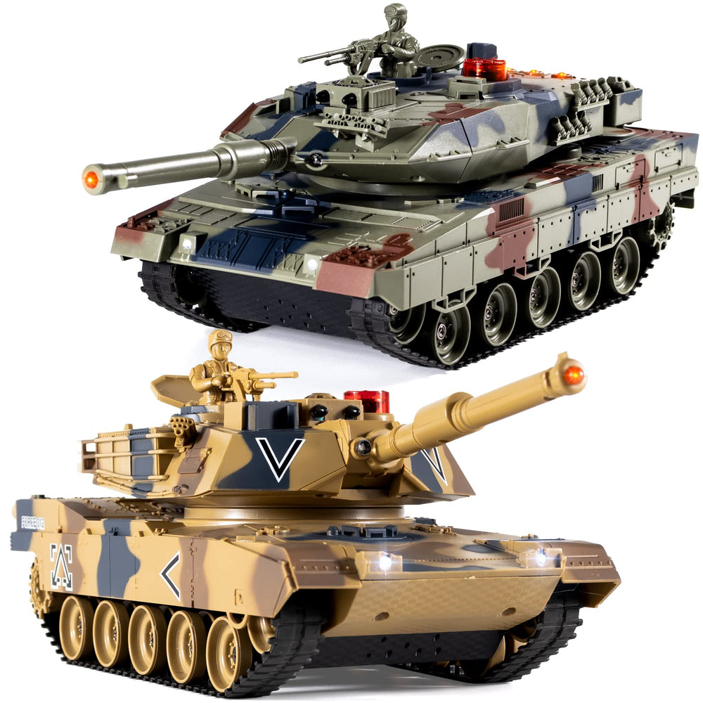 Supdex 1/24 RC Battle Tank front view for immersive two-player battles
