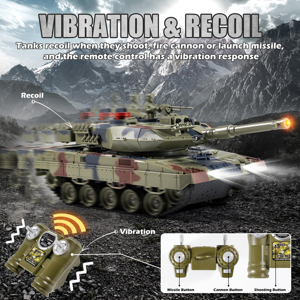 Supdex 1/24 RC Battle Tank LED lights enhance nighttime battles