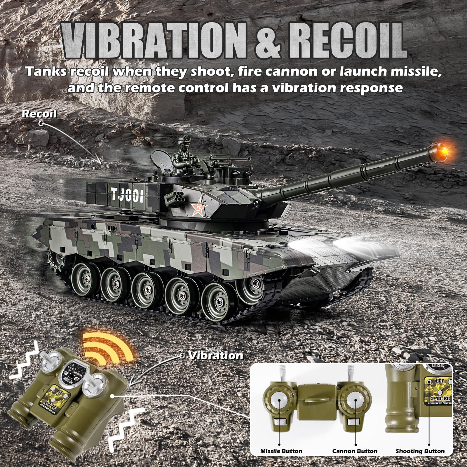 Supdex 1/24 turret rotation and adjustable barrel