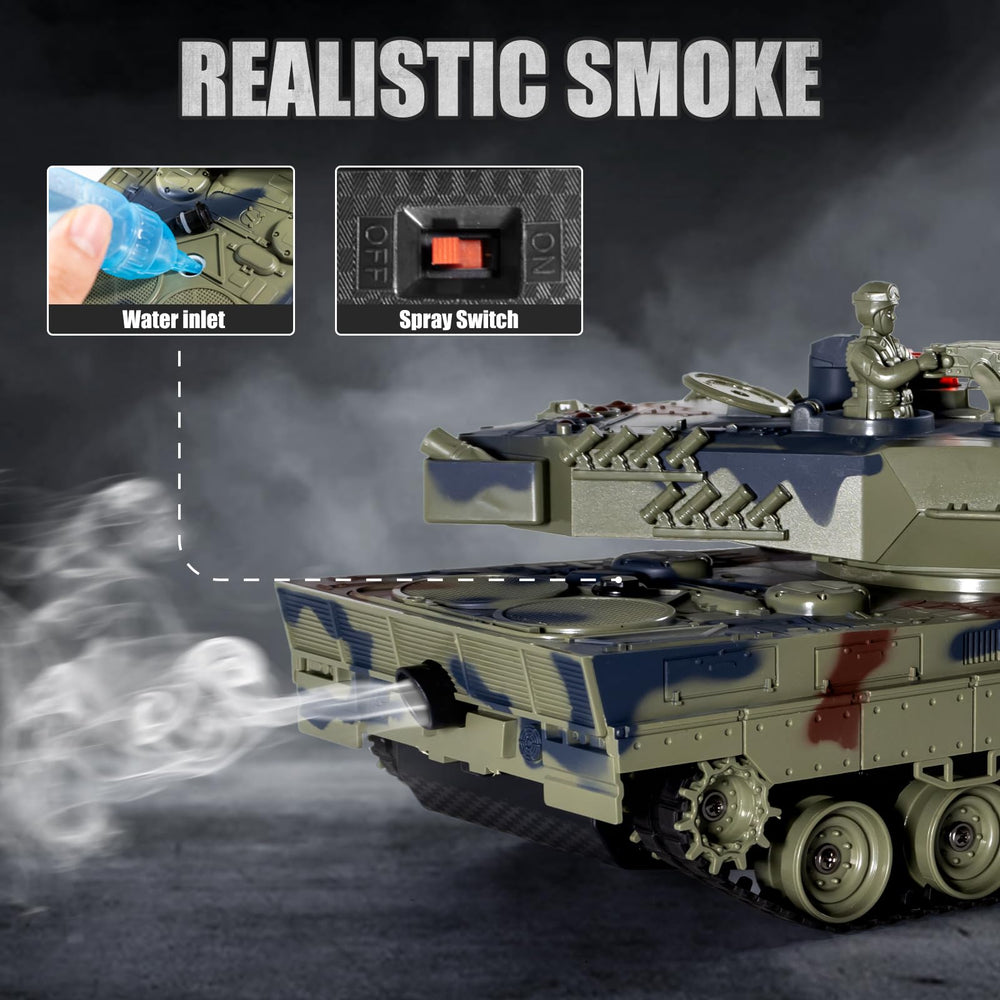 Supdex 1/24 RC Tank LED lights illuminating the model during play