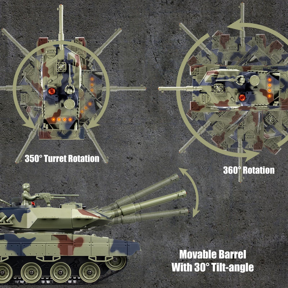 Supdex 1/24 RC Tank turret rotation in action for immersive play