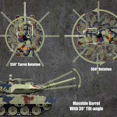 Supdex 1/24 RC Tank turret rotation in action for immersive play
