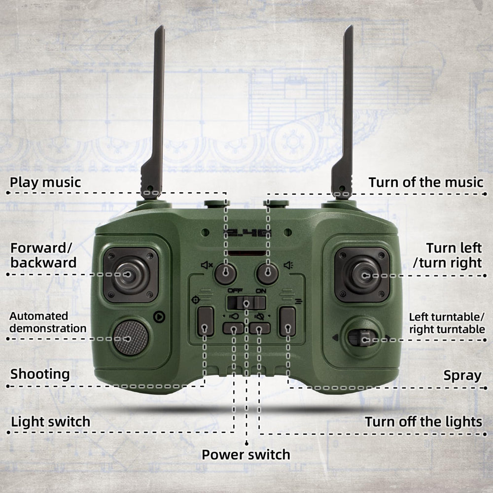 Supdex RC Tank two-battery setup extends playtime for longer sessions.