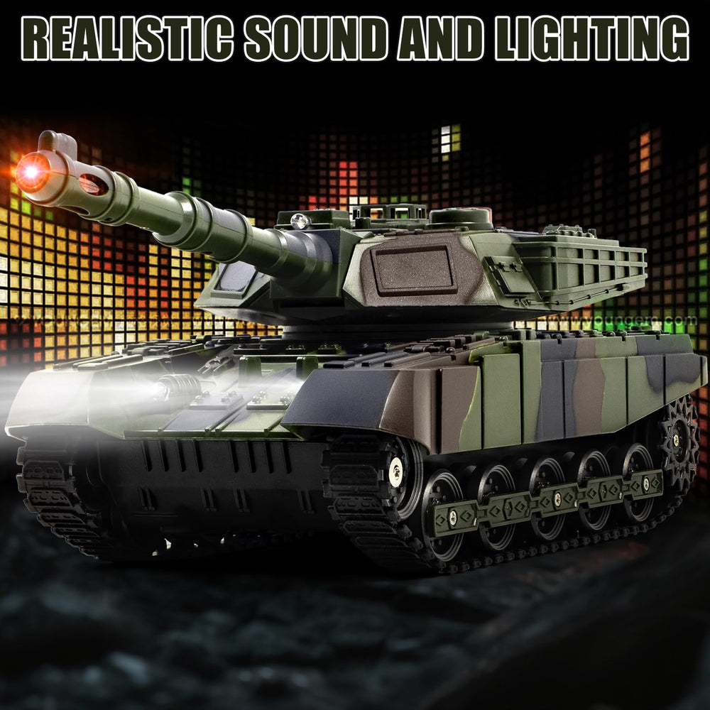 Supdex 1/28 RC Battle Tank with built-in lights for nighttime battles