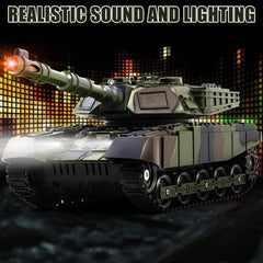 Supdex 1/28 RC Battle Tank with built-in lights for nighttime battles