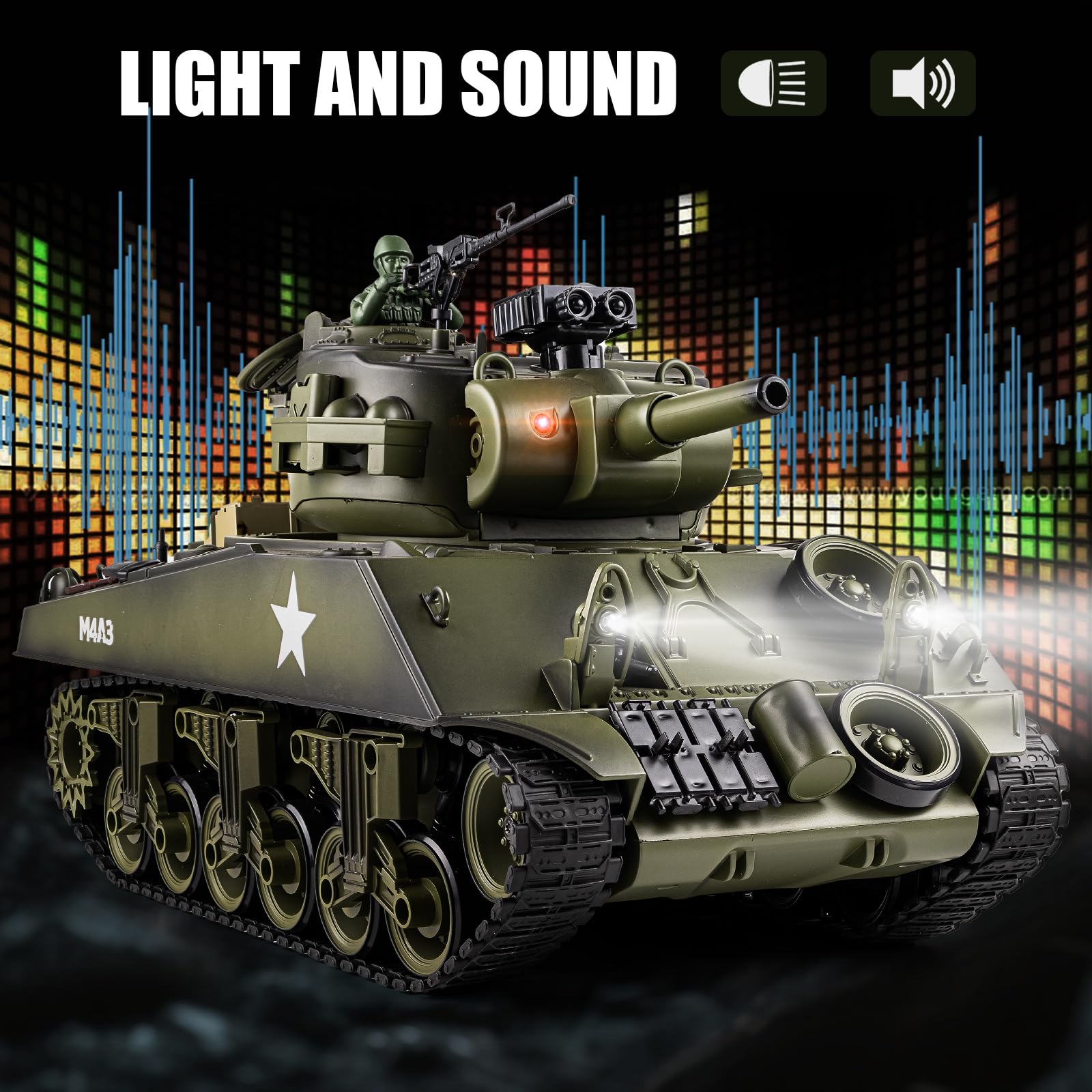 Supdex 1/18 RC Tank offers up to 165 feet range outdoors.