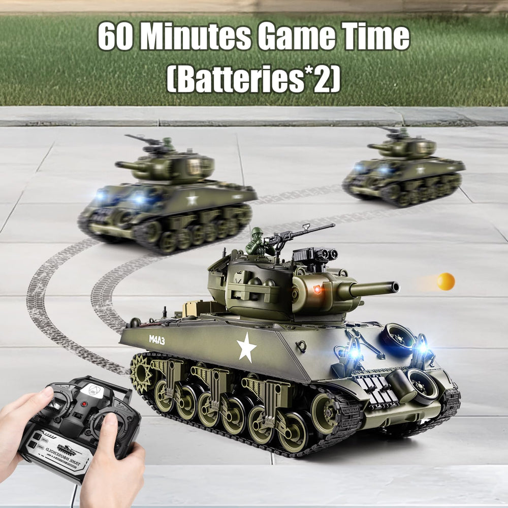 Supdex 1/18 RC Tank includes a fully articulated turret for dynamic battles.