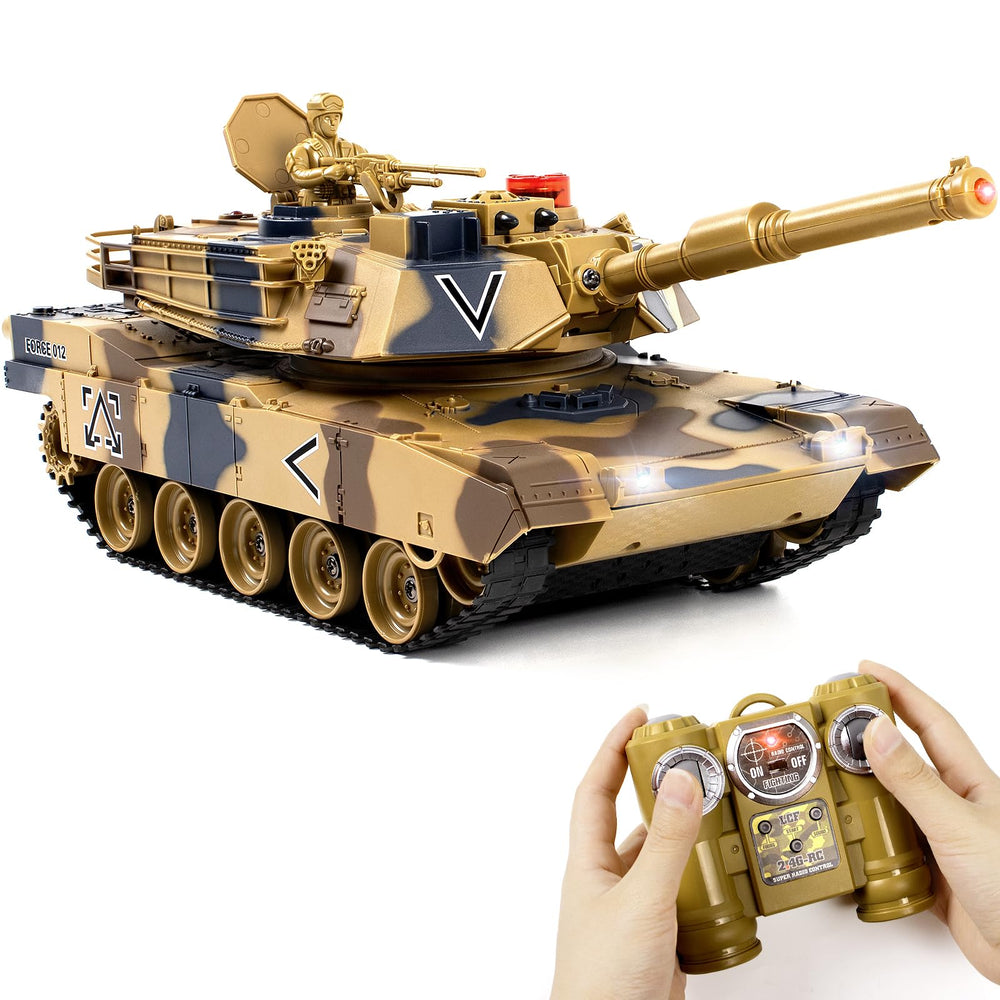 Supdex 1/24 RC Tank front view shows battle-ready realism and scale.