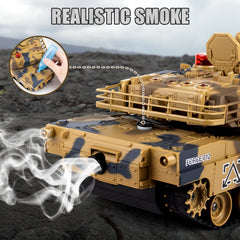 Supdex 1/24 RC Tank lights and smoke enhance nighttime play experiences.