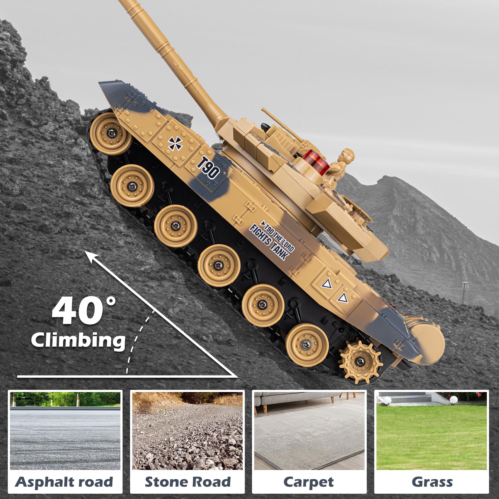 Supdex RC Battle Tank Set rechargeable battery offers about 30 minutes of play