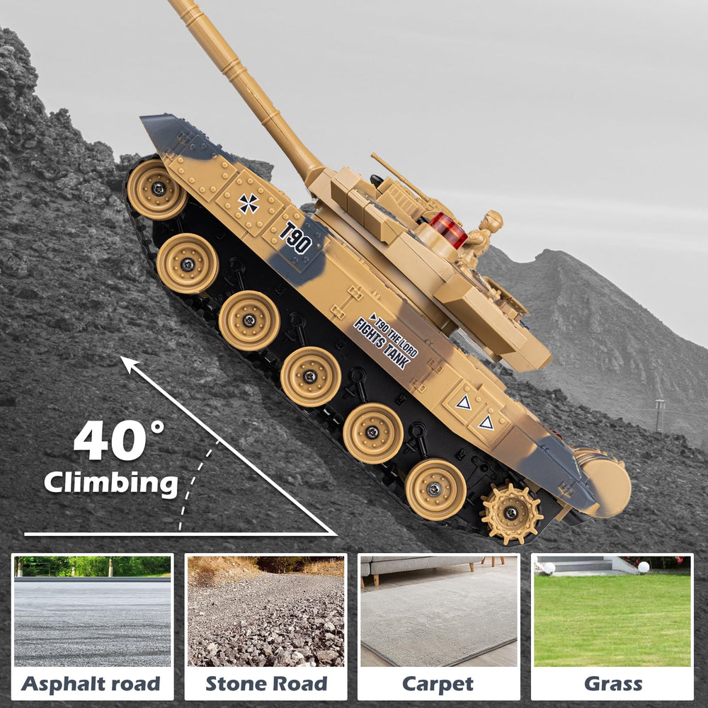 Supdex RC Battle Tank Set rechargeable battery offers about 30 minutes of play