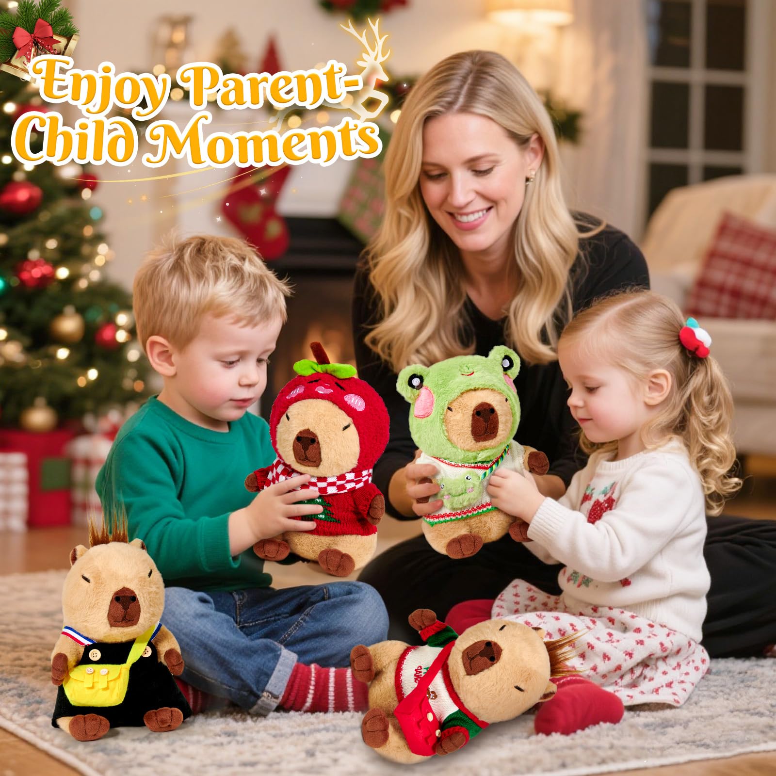 Capybara dress-up hat and scarf accessories for playful styling sessions.
