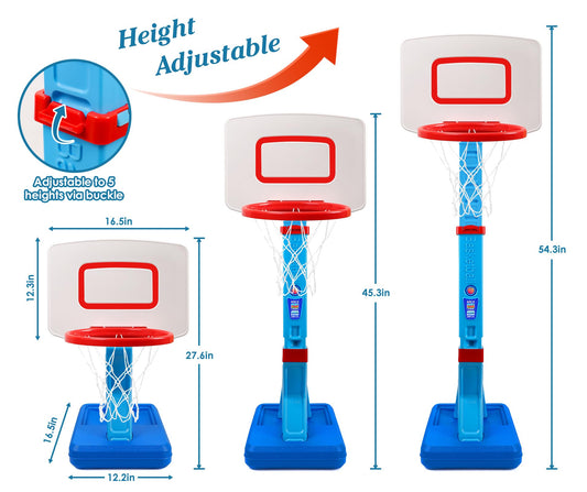 SUPER JOY poolside setup doubles as outdoor basketball hoop
