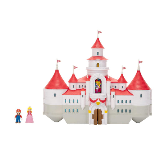 Super Mario Bros mushroom kingdom castle front view for immersive movie-inspired play