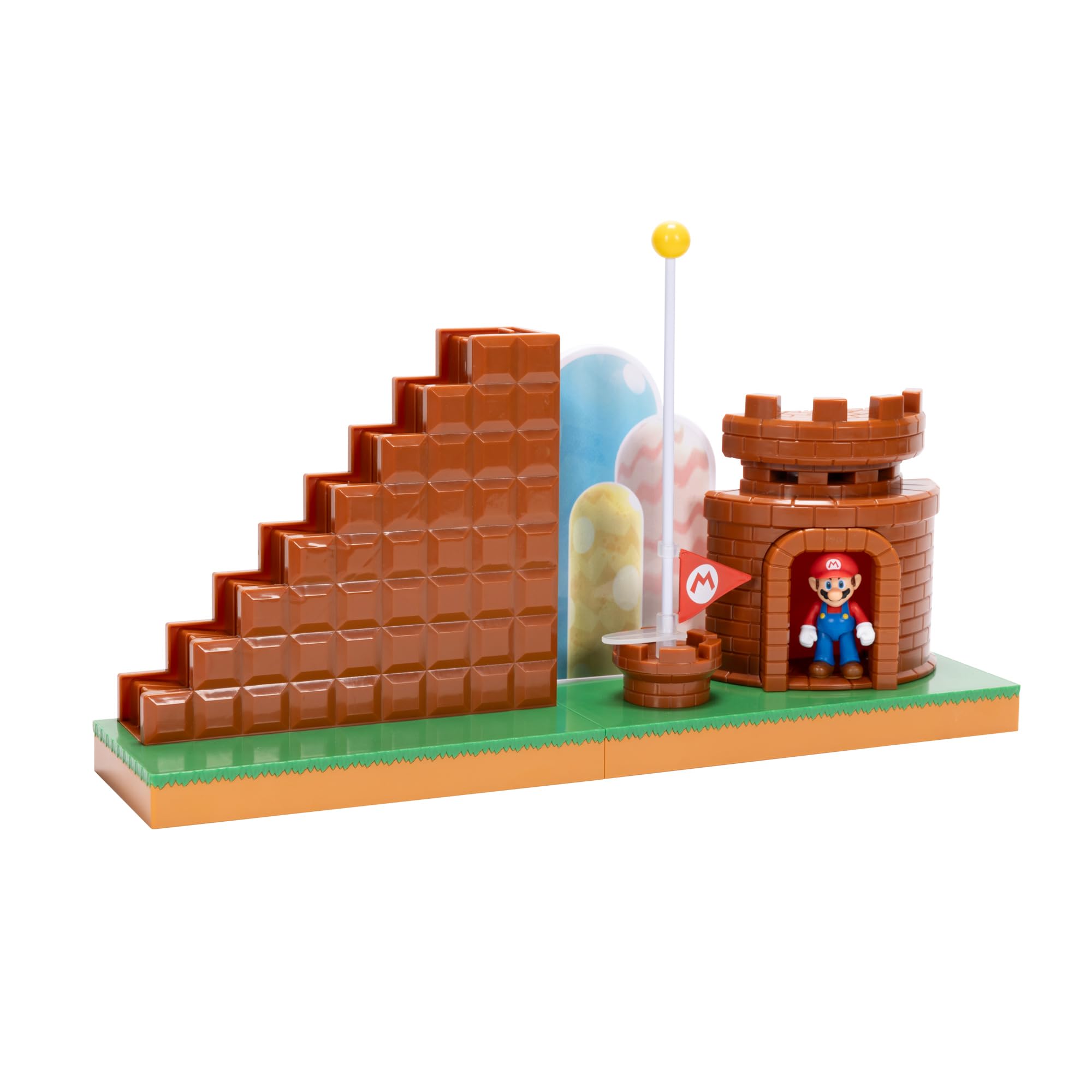 Super Mario Course Complete Playset display-ready areas—multifunction layout for creative setups