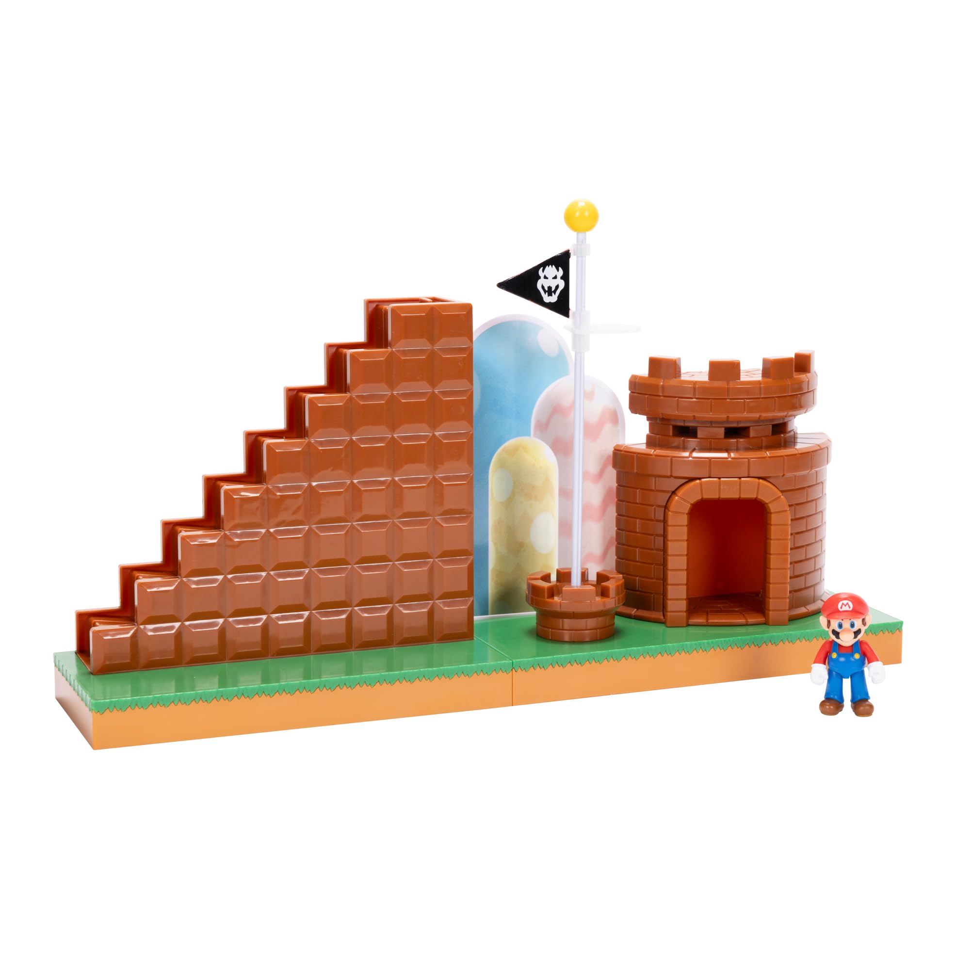 Super Mario Course Complete Playset tabletop size—fits easily on desks and shelves