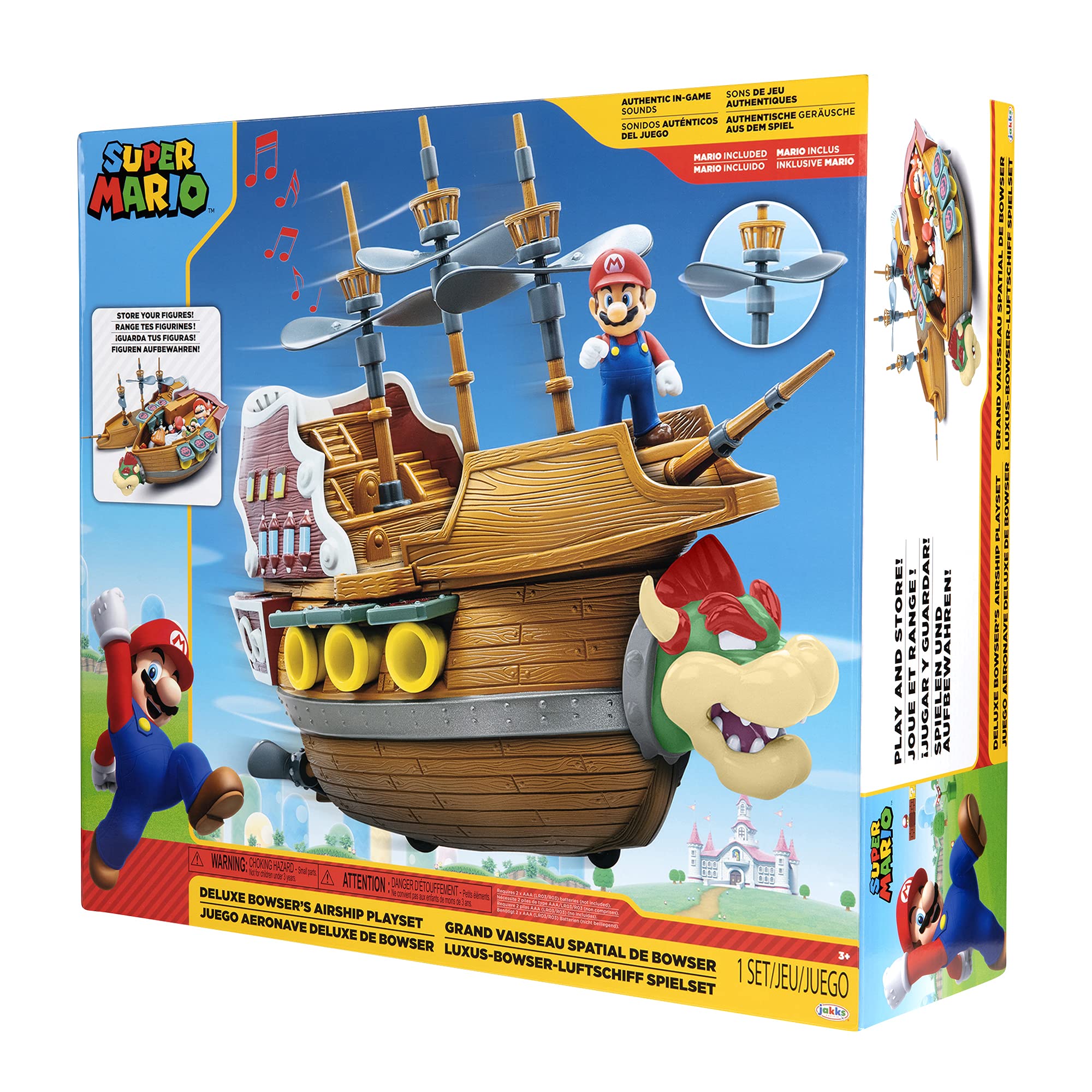 Super Mario Deluxe Bowser's Airship battery compartment for power needs.