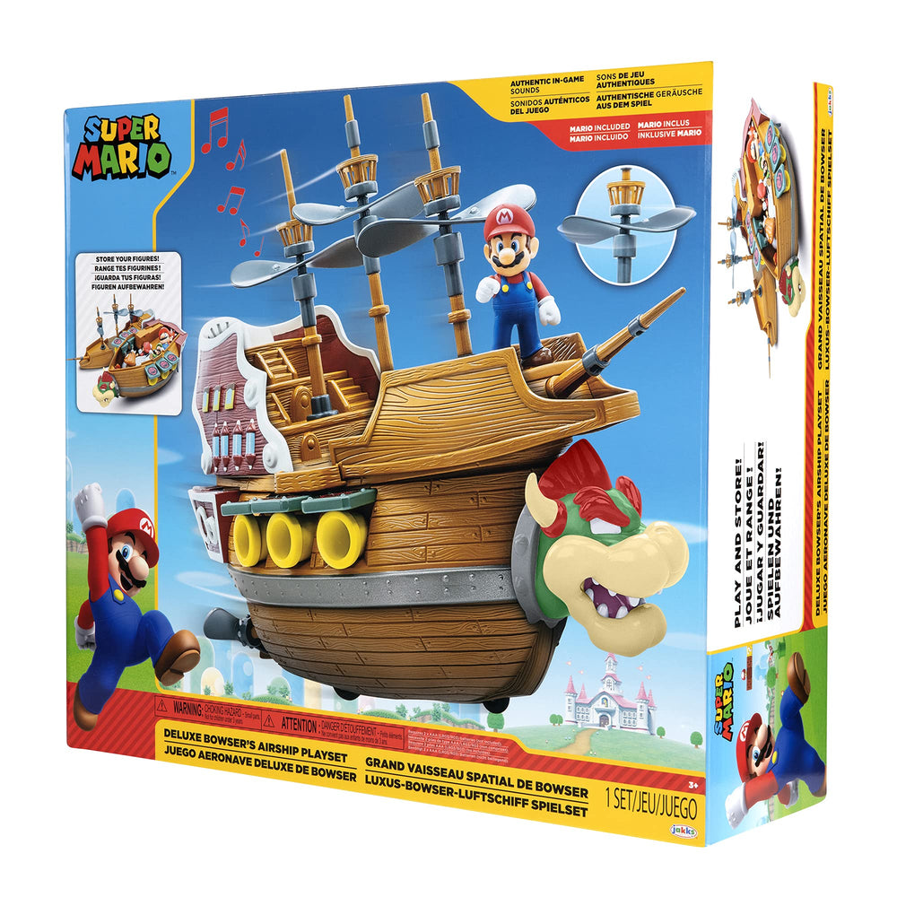 Super Mario Deluxe Bowser's Airship battery compartment for power needs.