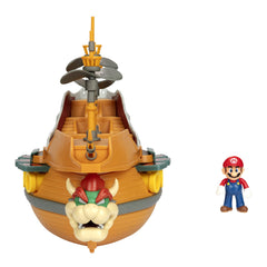 Super Mario Deluxe Bowser's Airship cannons add dramatic battle visuals.