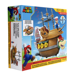 Super Mario Deluxe Bowser's Airship figure storage area for quick setup.
