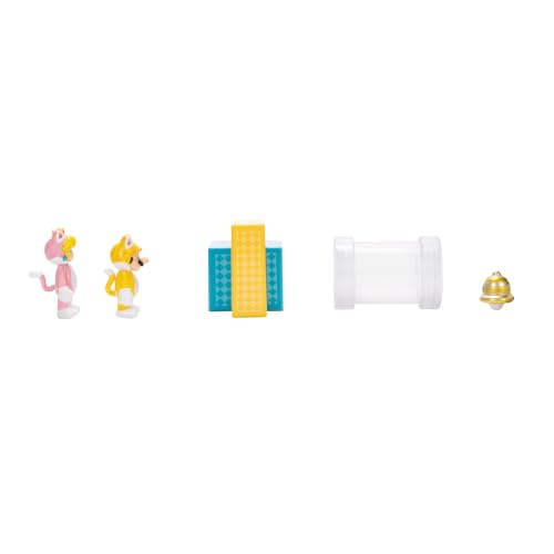 Super Mario diorama clear tube lets Cat Mario navigate scenes.
