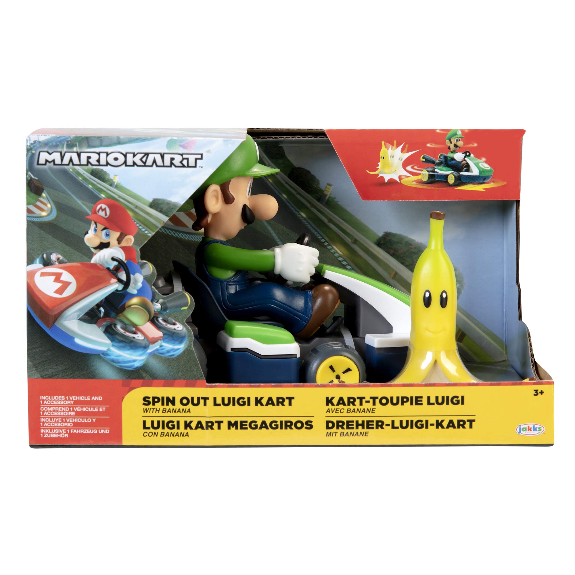 Compact, durable Spin Out Luigi Racer designed for portable fun