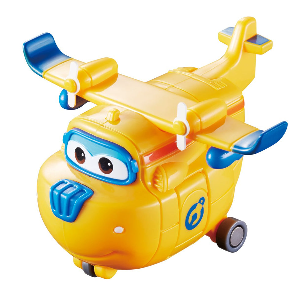 Includes two transforming figures that convert from robots to planes