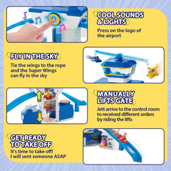 Luggage carousel rotates for pretend check-ins and cargo handling