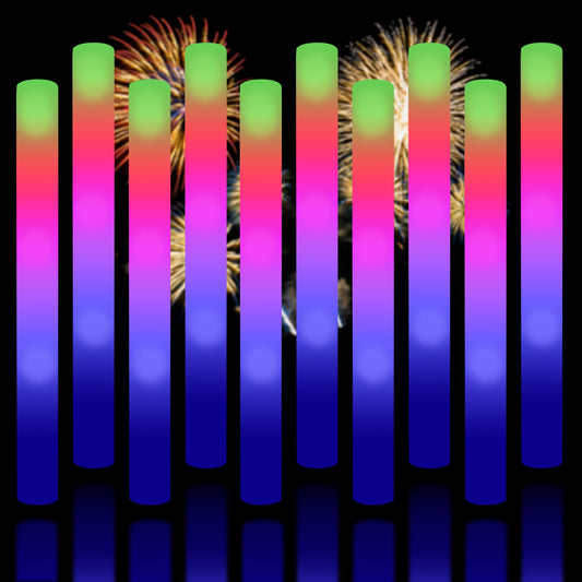 Super Z Outlet upgraded light Up foam sticks show three modes for dynamic party lighting.