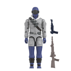 Super7 Arctic Snake Eyes figure with laser pistol ready for action poses.
