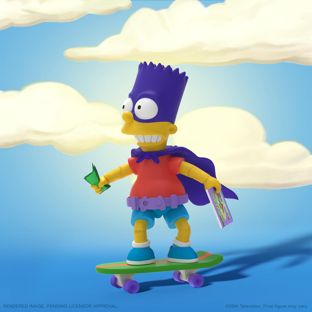 Super7 Bartman figure with soft cape detail for authentic retro styling.
