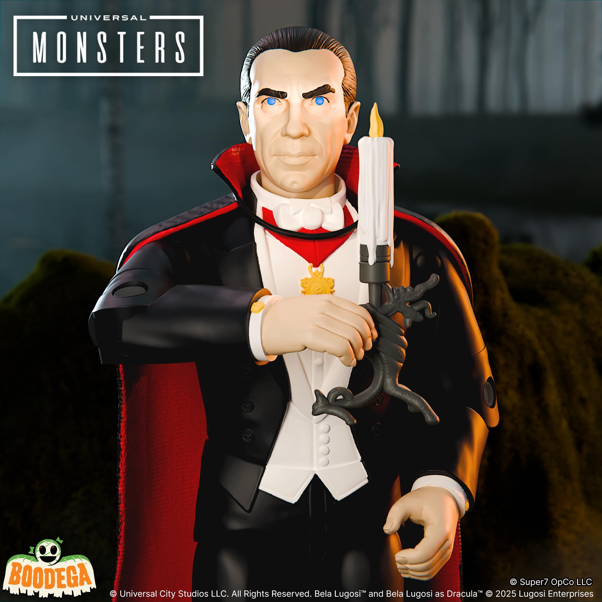 Candelabra accessory shown with Dracula to enhance theatrical display possibilities.