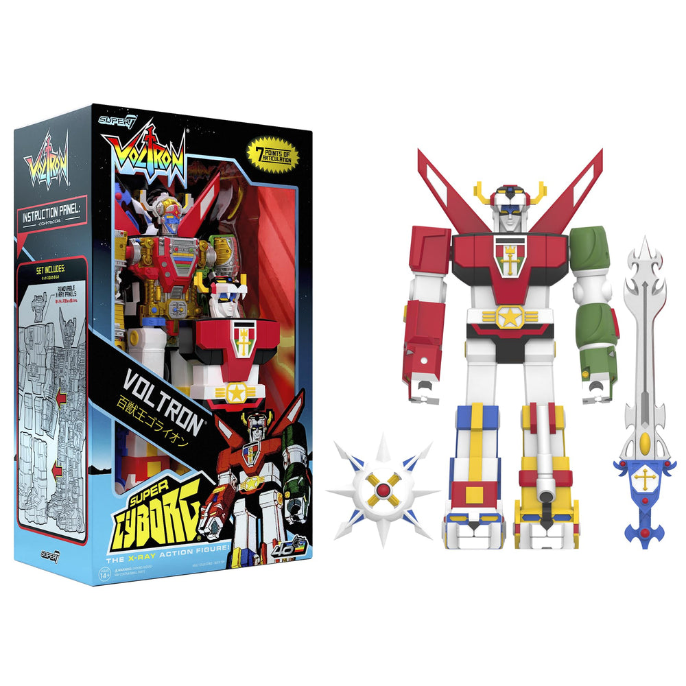Super7 Voltron figure with x-ray panels for dramatic inner workings reveal.