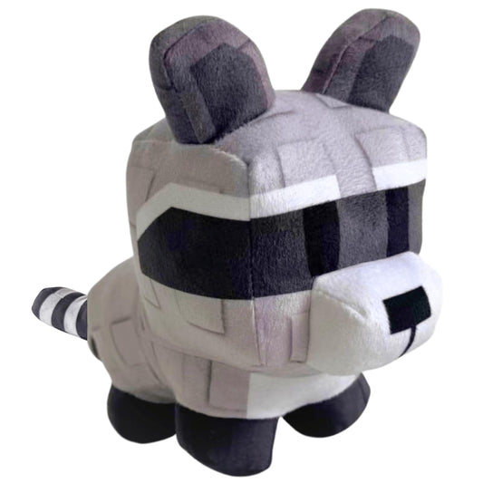 SUPERBE Grow a Garden plush raccoon grey, cuddly desk companion for fans and collectors.