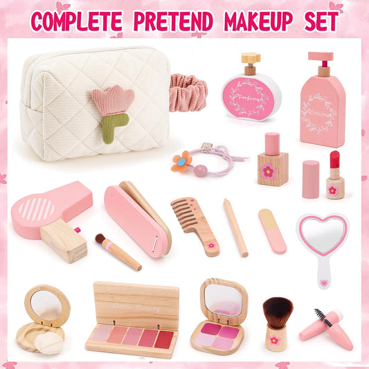 SUPERGFS wooden eyeshadow and blush trays for colorful kid-friendly makeup play