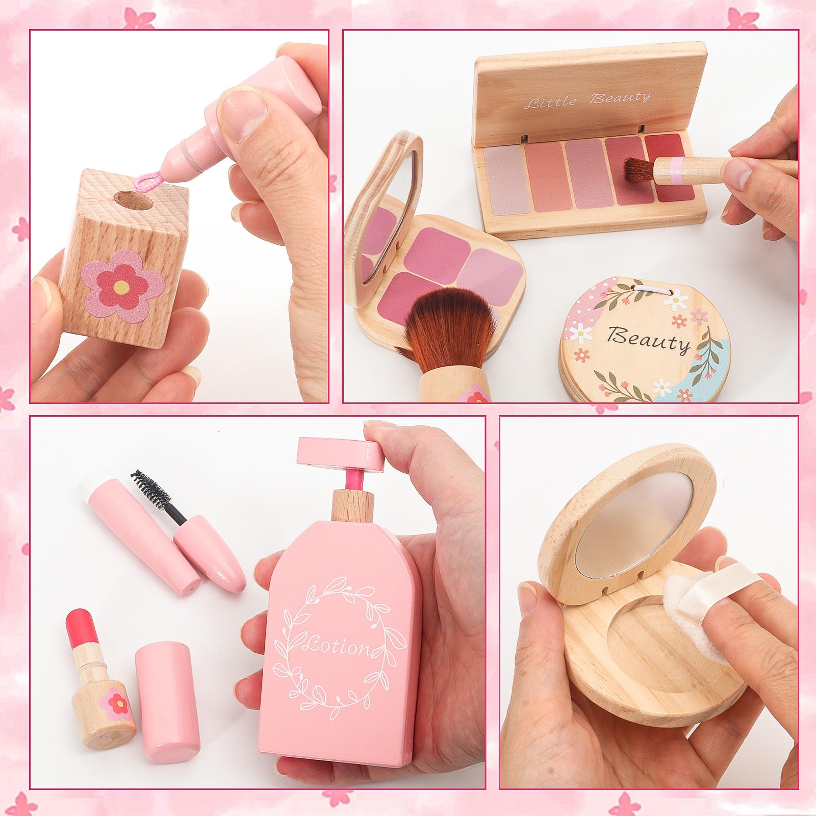 SUPERGFS wooden nail polish and file set for pretend manicures