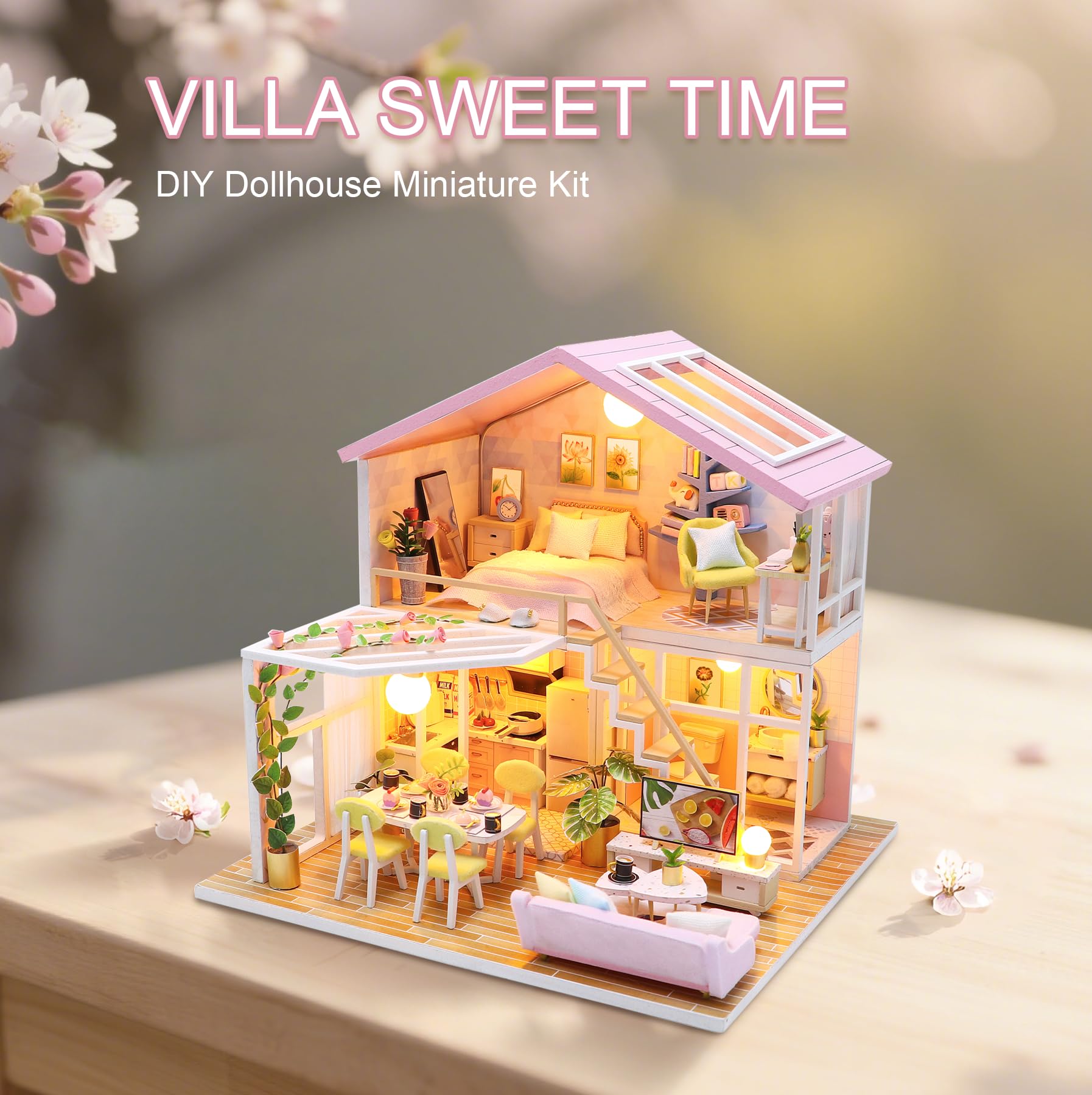 SUPERHIGH dollhouse interior view highlights cozy room layout for display ideas.