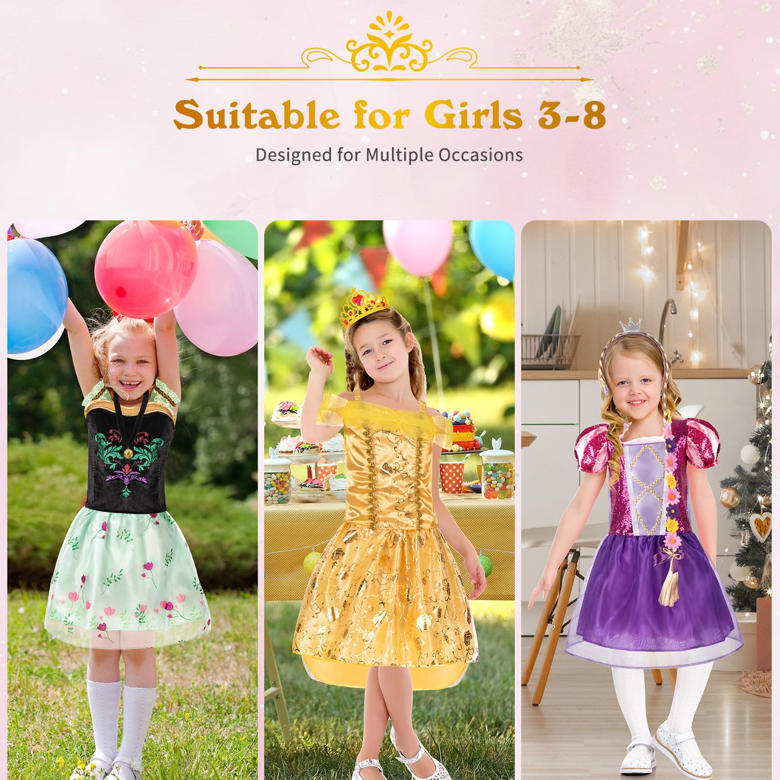 SUPERHIGH Princess Dress 2 features bright accents for festive role-play.