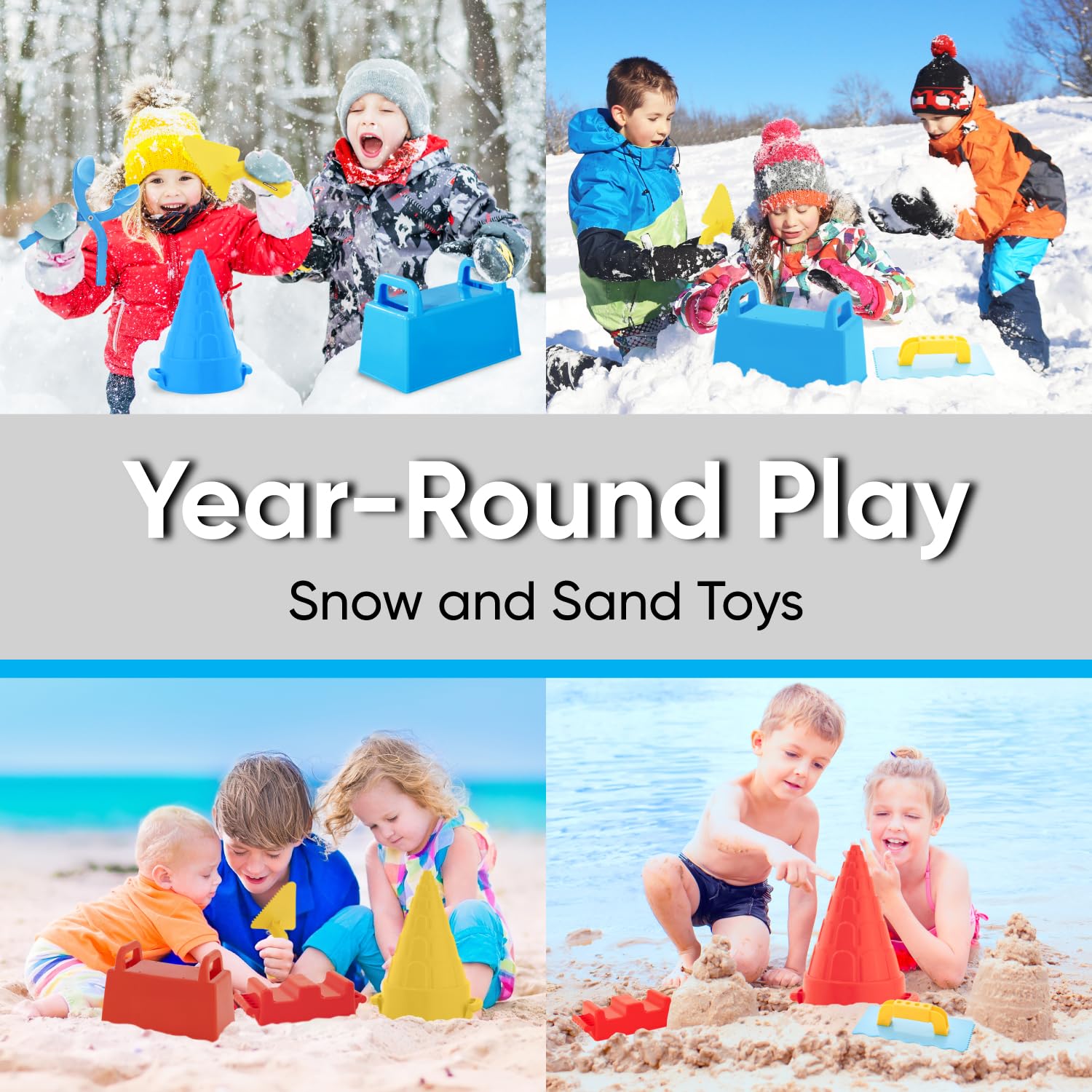 Sand and snow toy set by Superio for year-round play