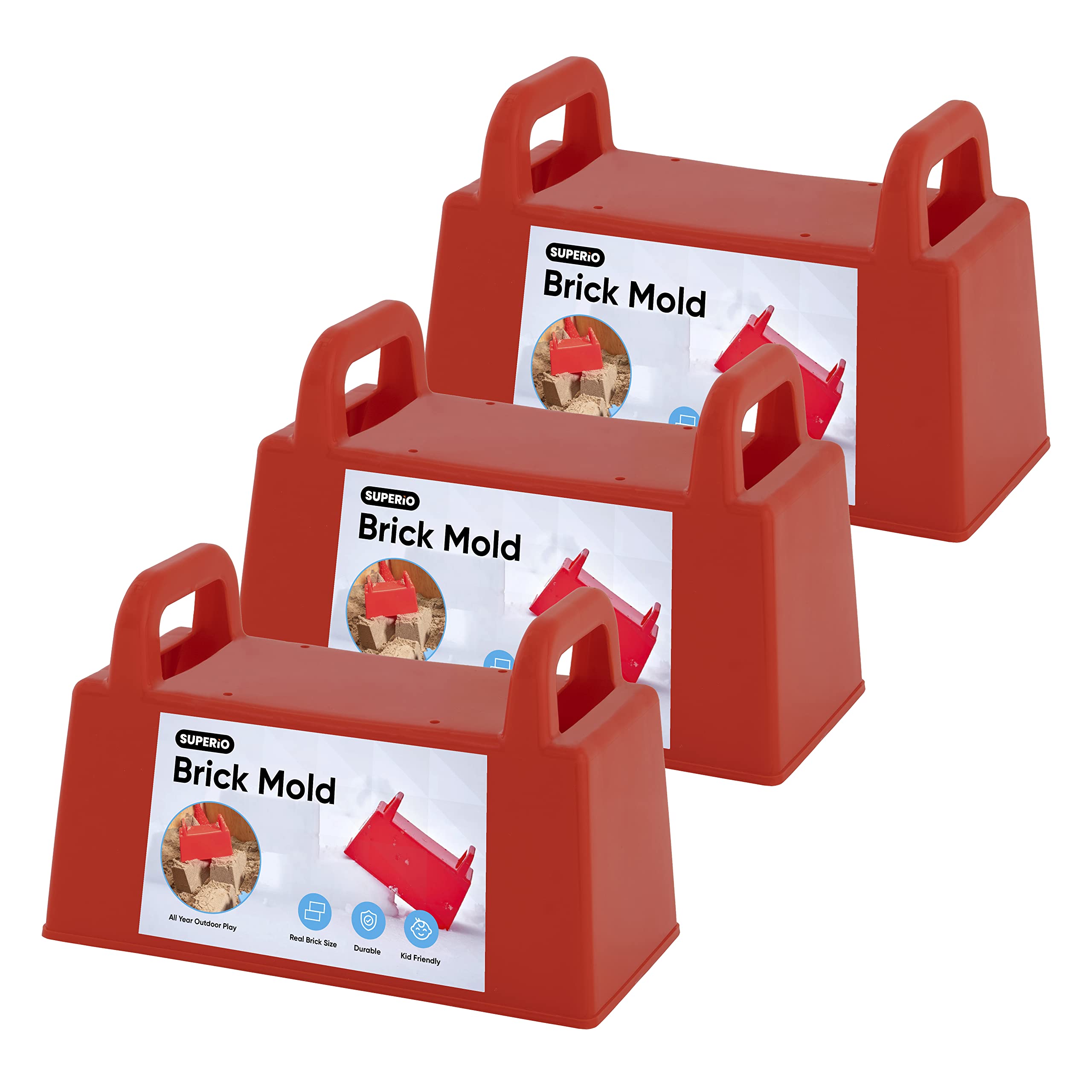 Superio Snow Brick Maker front view highlights easy, kid-safe snow block creation