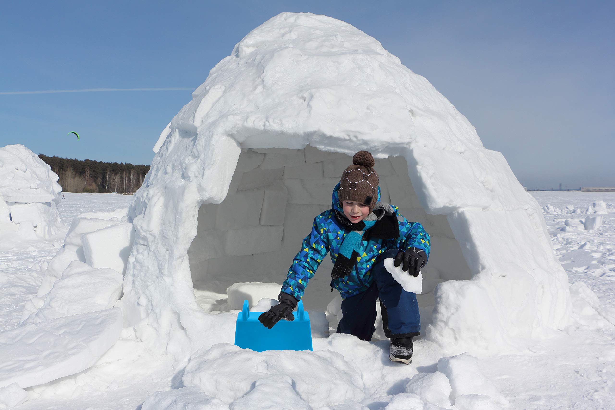 Kids and adults enjoy hands-on building with Superio snow bricks.